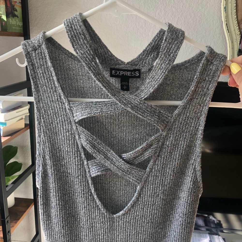 Express Grey Knit Bodysuit!